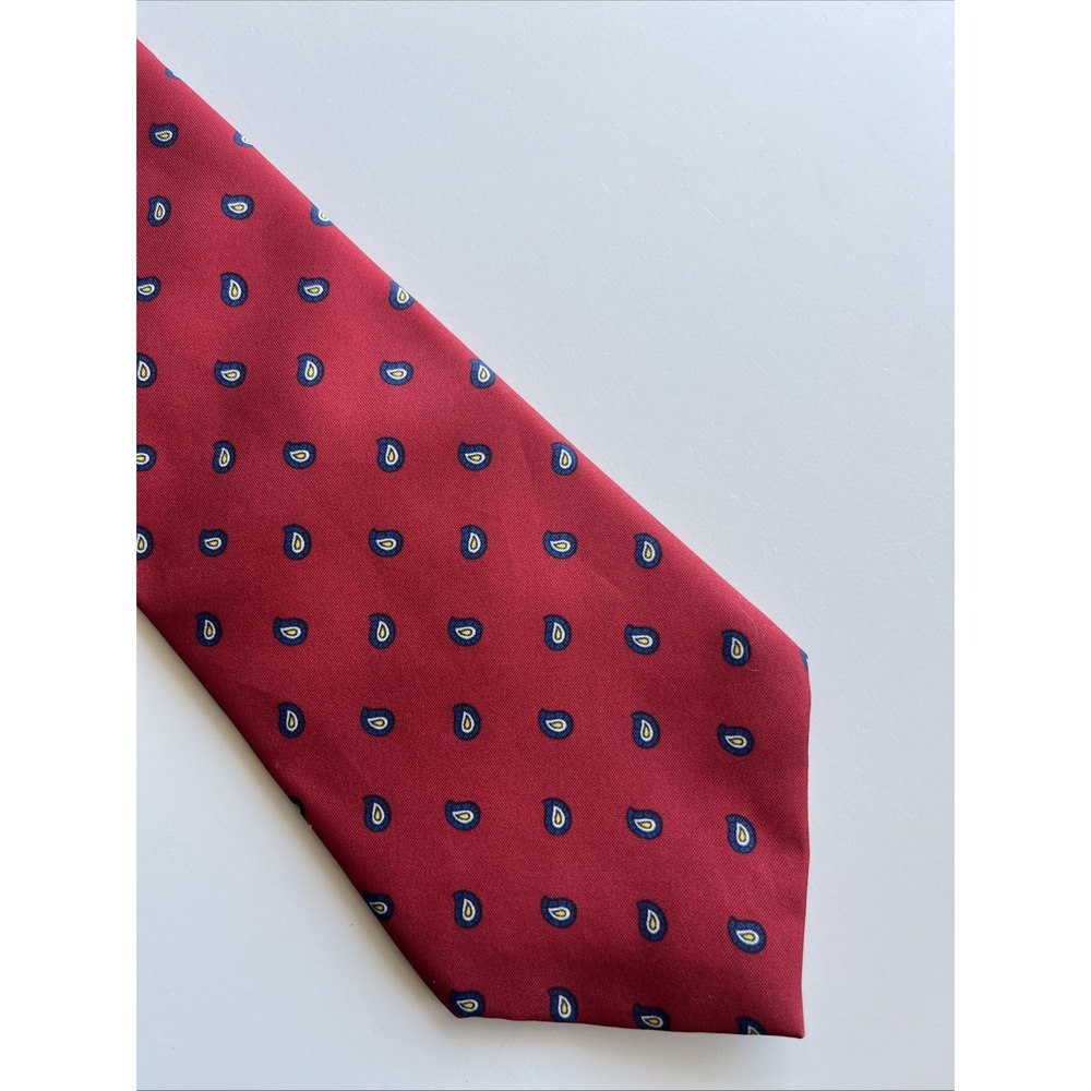 HARDY AMIES All London Silk Classic Necktie Designer Paisley /Blue/Red EUC Tie